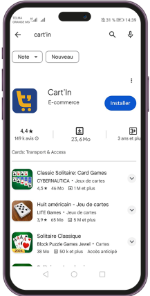 Download the Cart'In app on Google Play
